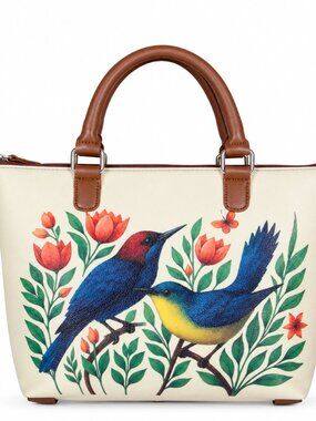 Printed Vegan Leather 3-in-1 Convertible Top Handle Crossbody Bag for Women